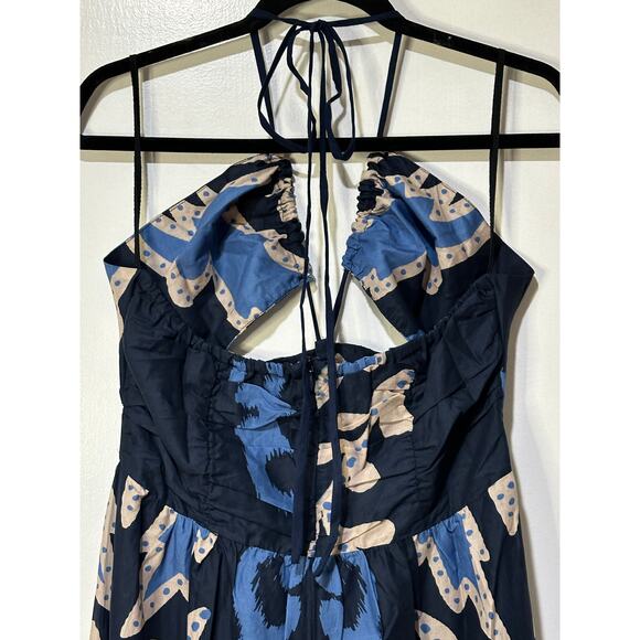 August Resort Wear Aphrodite Dark Blue Maxi Dress Size Large NWT Made in Greece - Picture 11 of 15